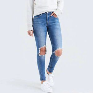 721 ripped high waist skinny jeans rugged indigo